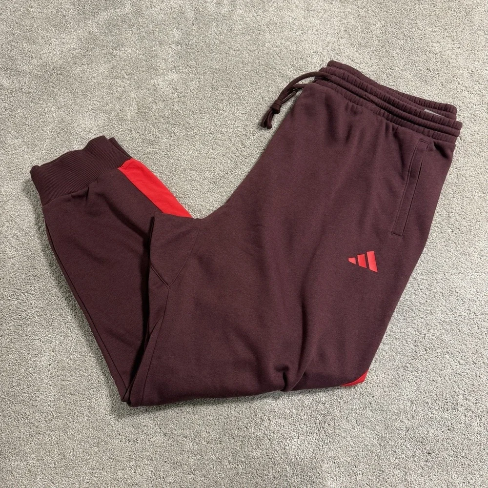 Adidas Multi Sport Pants Mens 3XLT Aurora Ruby Burgundy Track Joggers JD8062 NWT